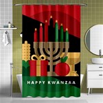 diagonal stripe Happy Kwanzaa Shower Curtain 48  x 72  (Small)