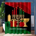 diagonal stripe Happy Kwanzaa Shower Curtain 60  x 72  (Medium)