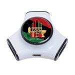 diagonal stripe Happy Kwanzaa 3-Port USB Hub