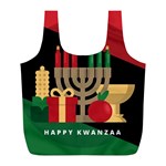 diagonal stripe Happy Kwanzaa Full Print Recycle Bag (L)