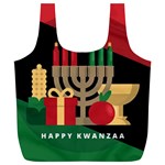 diagonal stripe Happy Kwanzaa Full Print Recycle Bag (XL)