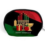 diagonal stripe Happy Kwanzaa Accessory Pouch (Medium)