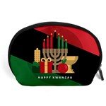 diagonal stripe Happy Kwanzaa Accessory Pouch (Large)