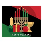 diagonal stripe Happy Kwanzaa Double Sided Flano Blanket (Large)