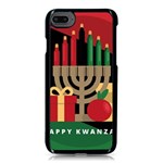 diagonal stripe Happy Kwanzaa Apple iPhone 8 Seamless Case (Black)