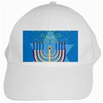 Hanukkah Menorah White Cap