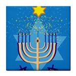 Hanukkah Menorah Tile Coaster