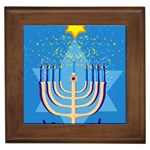 Hanukkah Menorah Framed Tile