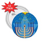 Hanukkah Menorah 2.25  Button (10 pack)