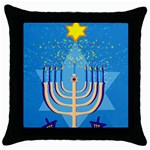 Hanukkah Menorah Throw Pillow Case (Black)