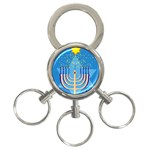 Hanukkah Menorah 3-Ring Key Chain