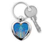 Hanukkah Menorah Key Chain (Heart)