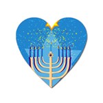 Hanukkah Menorah Magnet (Heart)