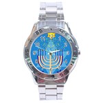 Hanukkah Menorah Stainless Steel Analogue Watch