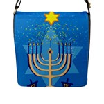 Hanukkah Menorah Flap Closure Messenger Bag (L)