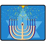 Hanukkah Menorah Double Sided Fleece Blanket (Medium)