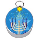 Hanukkah Menorah Silver Compass