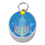 Hanukkah Menorah Silver Compass (Mini)