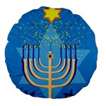 Hanukkah Menorah Large 18  Premium Flano Round Cushion 