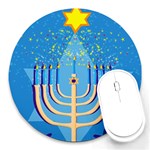 Hanukkah Menorah Round Mousepad