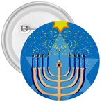 Hanukkah Menorah 3  Button