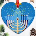 Hanukkah Menorah Ornament (Heart)