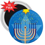 Hanukkah Menorah 3  Magnet (10 pack)