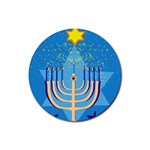 Hanukkah Menorah Rubber Coaster (Round)