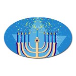 Hanukkah Menorah Magnet (Oval)