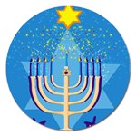 Hanukkah Menorah Magnet 5  (Round)