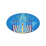 Hanukkah Menorah Sticker Oval (10 pack)