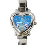 Hanukkah Menorah Heart Italian Charm Watch