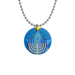 Hanukkah Menorah 1  Button Necklace