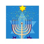 Hanukkah Menorah Small Satin Scarf (Square)