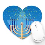 Hanukkah Menorah Heart Mousepad