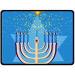 Hanukkah Menorah Fleece Blanket (Large)