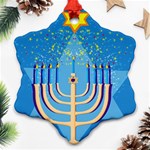 Hanukkah Menorah Ornament (Snowflake)