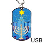 Hanukkah Menorah Dog Tag USB Flash (One Side)