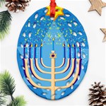 Hanukkah Menorah Ornament (Oval Filigree)