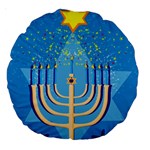 Hanukkah Menorah Large 18  Premium Round Cushion 