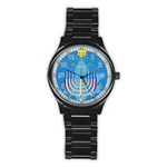 Hanukkah Menorah Stainless Steel Round Watch