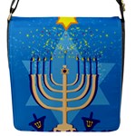 Hanukkah Menorah Flap Closure Messenger Bag (S)