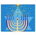 Hanukkah Menorah Double Sided Flano Blanket (Medium)