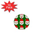 santa emoji emoticons 1  Mini Button (10 pack) 