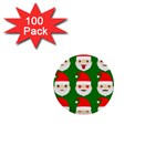 santa emoji emoticons 1  Mini Button (100 pack) 