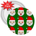 santa emoji emoticons 3  Button (10 pack)