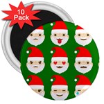 santa emoji emoticons 3  Magnet (10 pack)