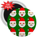 santa emoji emoticons 3  Magnet (100 pack)