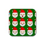 santa emoji emoticons Rubber Coaster (Square)