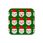 santa emoji emoticons Rubber Square Coaster (4 pack)